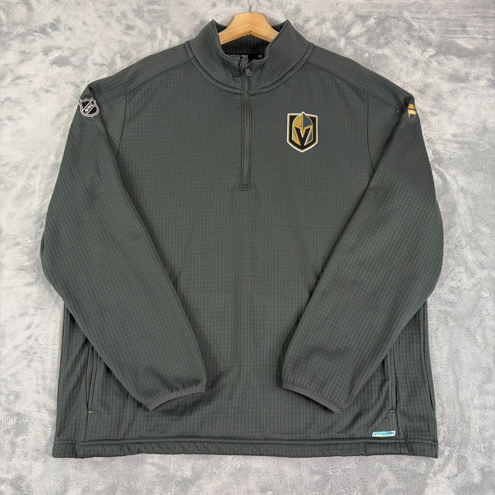 Fanatics Authentic Pro XL Vegas Golden Knights NHL 1/4 Zip Waffle Knit Pullover